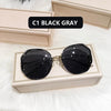 2022  Fashion Tea Gradient Sunglasses Women Ocean Water Cut Trimmed Lens Metal Curved Temples Sun Glasses Female UV400