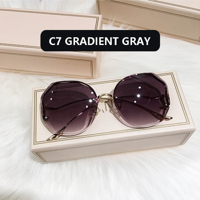 2020 Fashion Oversized Square Sunglasses Retro Gradient Big Frame