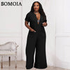 Plus Size Pajamas Casual Women Clothing Rompers Wide Leg Pants Loose Jumpsuit with Pockets Home Wear Jump Suits Wholesale Items