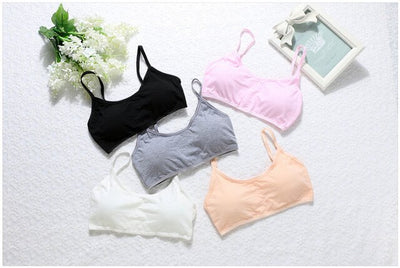 5pcs/lot Child Cotton Bra For Young Girls Kids Teenage Underwear Wireless Small Training Puberty Bras Undergarment Clothes