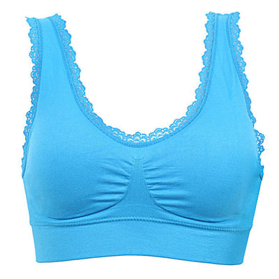 Solid Color Breathable Women Seamless Fitness Lace Bra Tops Underwear Ladies Bras S-3XL Plus Size