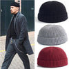 Men Knitted Hat Beanie Skullcap Sailor Cap Cuff Brimless Retro Navy Style Beanie Hat TT@88