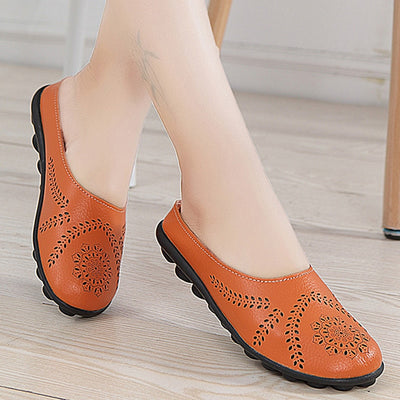 2019 Spring Summer Women Shoes Size 43 Women Flats With Genuine Leather Chaussures Femme Slip On Women Loafers Flat Shoes Woman