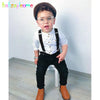 3Piece Spring Toddler Boys Clothes Kids Fashion Wear Gentleman Baby Suit White Shirt+Pants+Straps Children Clothing Sets BC1303